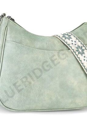 Aphorism Dusty Mint Crossbody with Patterned Strap